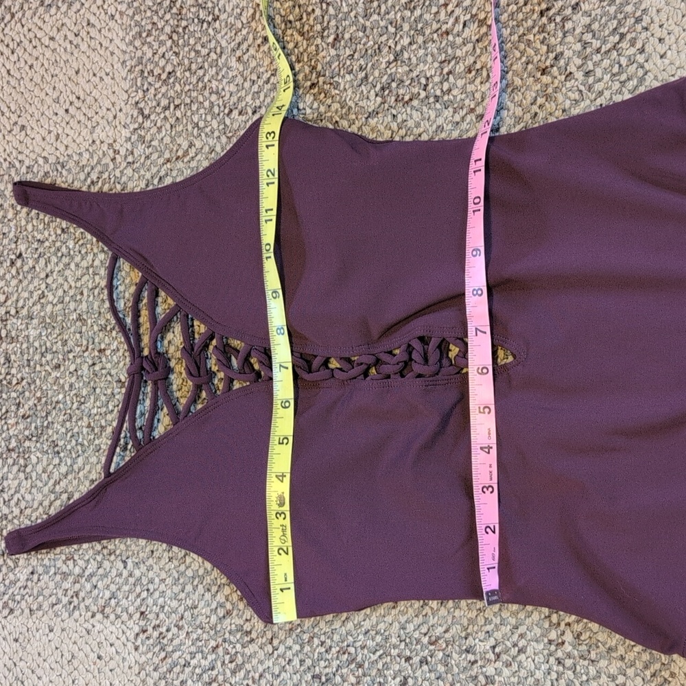 Bleu Rod Beattie Knotty But Nice Lace Down One Piece Swimsuit Plum Purple Swim - Picture 3 of 9